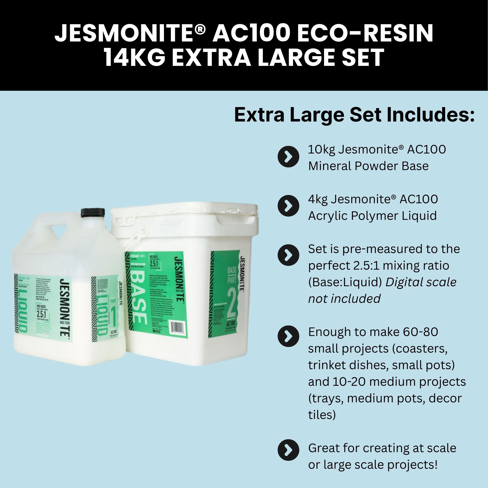 Jesmonite® AC100 Extra Large 14kg Set – FTC Creative