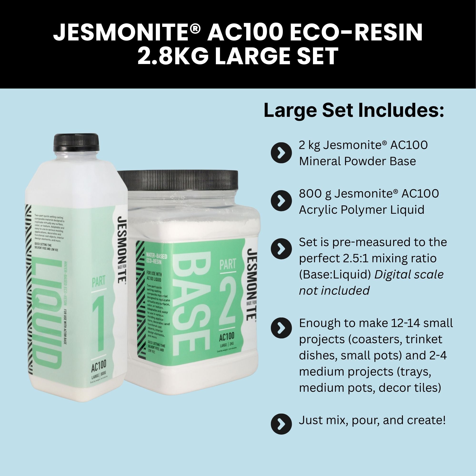 Jesmonite® AC100 Large 2.8kg Set – FTC Creative