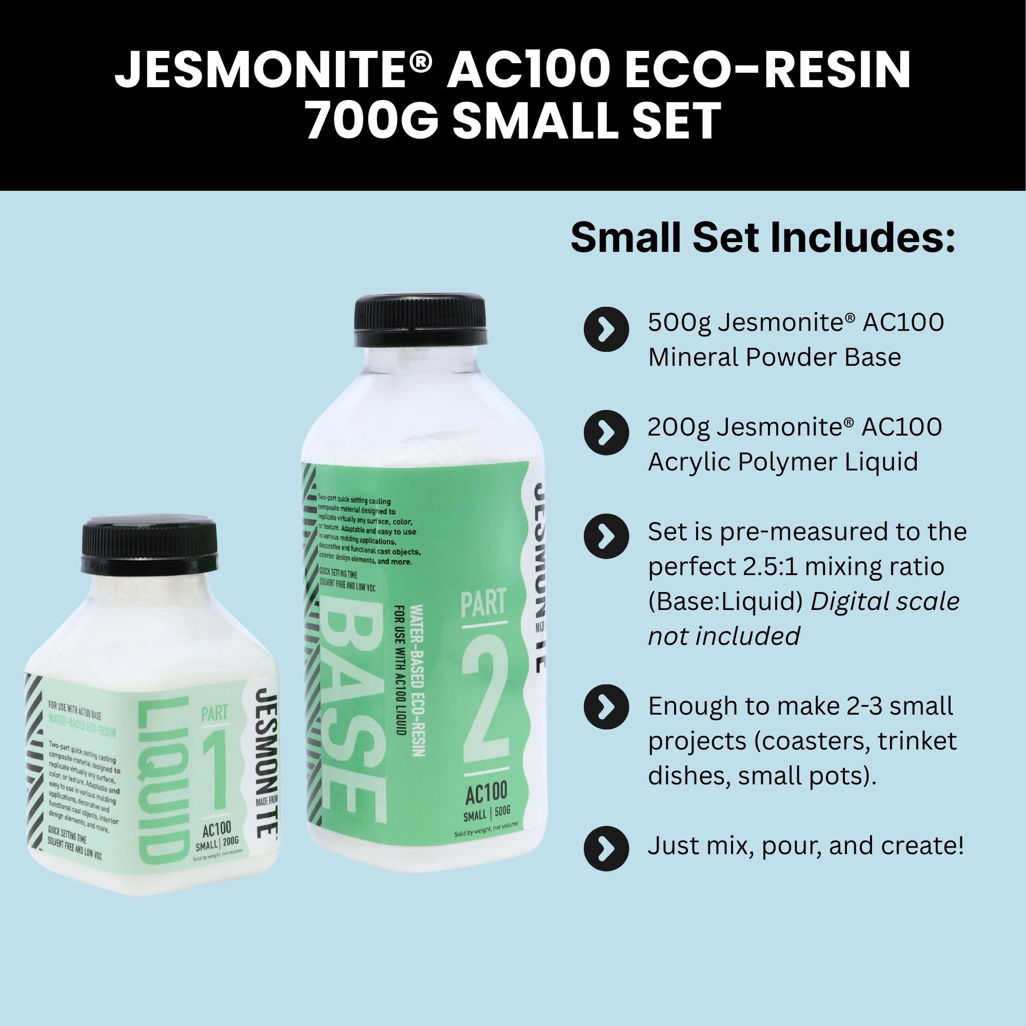 Jesmonite® AC100 Small 700g Set – FTC Creative