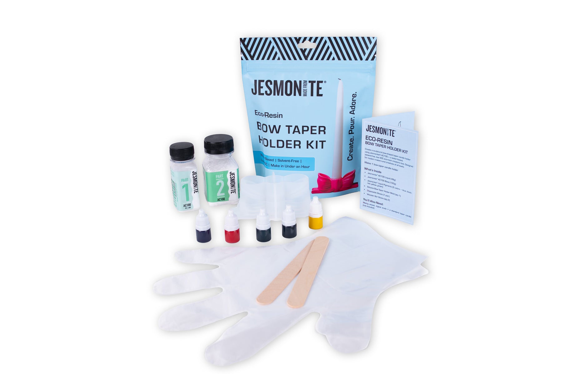Jesmonite® AC100 Eco-Resin Bow Taper Candle Holder Kit
