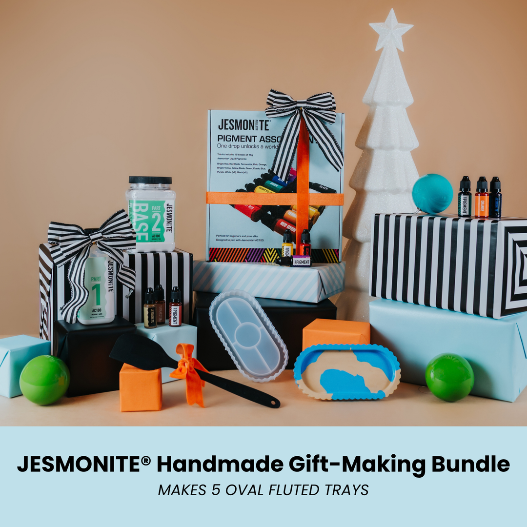 Jesmonite® Handmade Gift-Making Bundle – Oval Fluted Tray