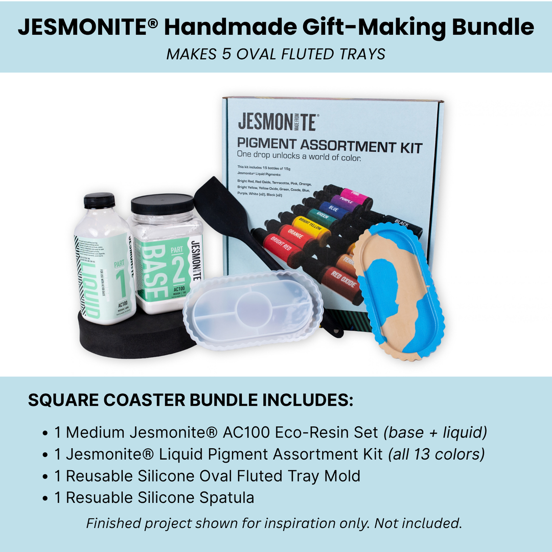 Jesmonite® Handmade Gift-Making Bundle – Oval Fluted Tray